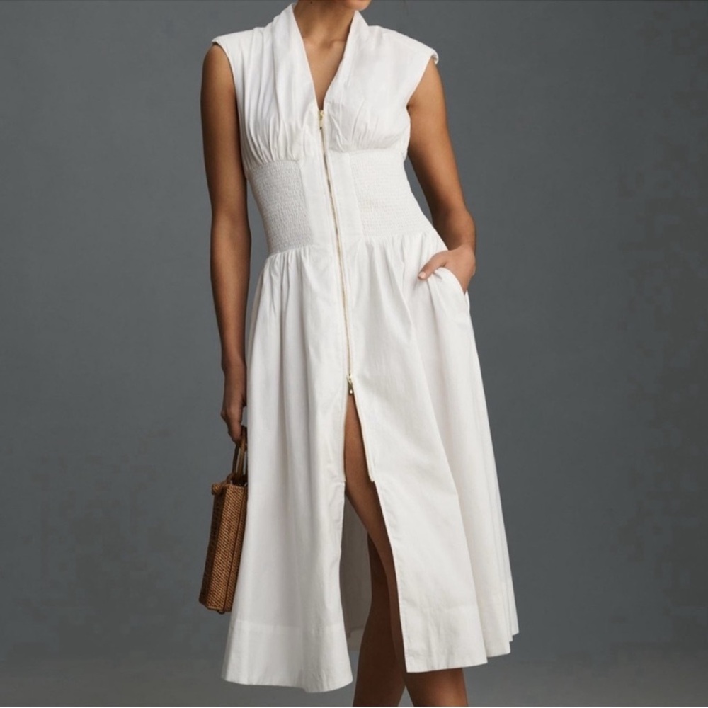 Anthropologie The Tommie Cap Sleeve Midi Shirt Dress